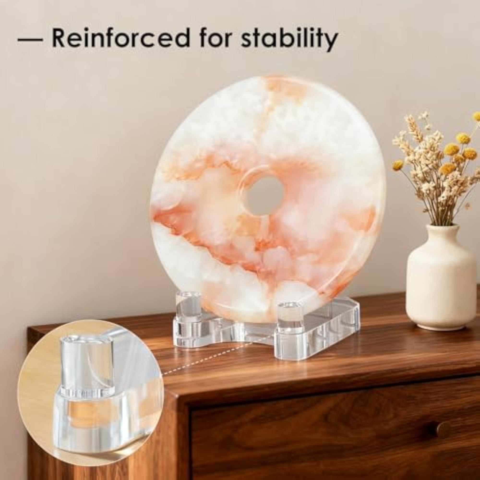 Adjustable Acrylic Display Stand for Plates, 8-14 Inch