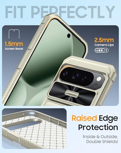 oupeigar for Google Pixel 10 Pro XL Case with Card Holder & RFID Blocking & Sliding Camera Cover & Kickstand Non-Slip Full-Body Shockproof Wallet Phone Case for Pixel 10 Pro XL (Titanium Glod) - image 7