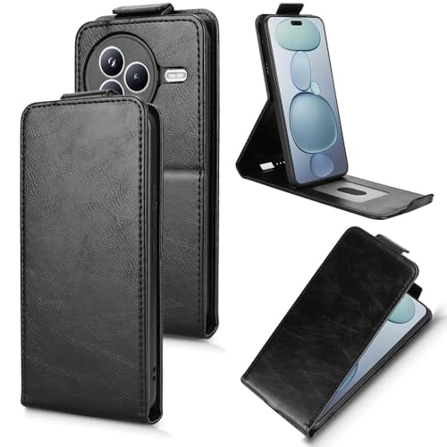 Étui Xiaomi Civi 5 Pro cuir noir anti-rayure et protection intégrale clapet TPU