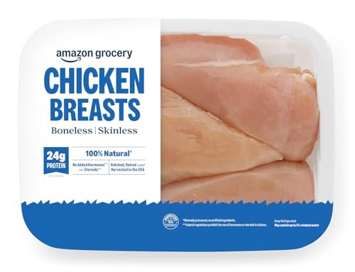 Image of Amazon Grocery, Chicken Breast Fillets, Boneless Skinless, 100% Natural, Weight Varies