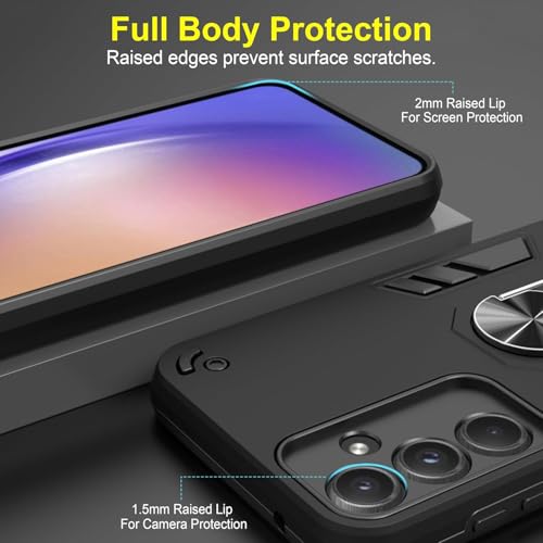 Image of NDCOM for Samsung A55 Back Cover, A55 Samsung Mobile 5G Back Cover, Samsung A55 5G Back Cover Ring Holder Case