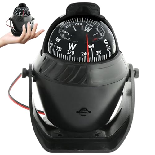 Compas de bateau encastré rétroéclairé LED pour navigation de tableau de bord