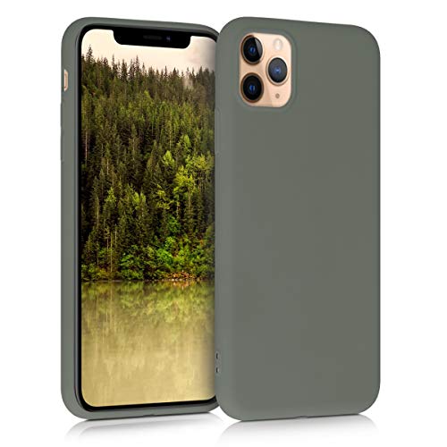 kwmobile telefoonhoesje compatibel met Apple iPhone 11 Pro Max hoesje - Zachte case voor smartphone - Back cover in mat olijfgroen