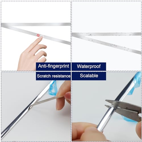 Zierleisten Selbstklebend Wand 5M X 6MM Chrom Zierleiste Selbstklebend Silber Edelstahl Wandleisten Mit Schutzfolie wasserdichte für Wand Tür Decke Möbel Auto