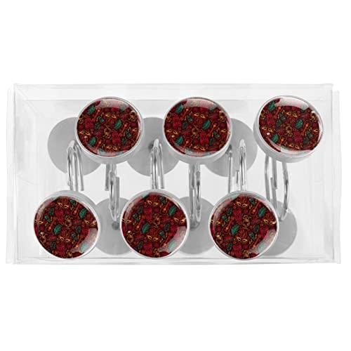 Crochets rideau de douche inox robustes au design carnaval brésilien chic