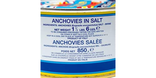 Scalia Benedetto Italian Anchovies in Sea Salt by Scalia (29.9 Ounce) 1 can - 1.8 lbs