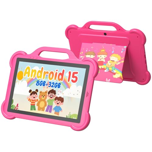 10 inch Kids Tablet RAM 8GB(3+5Expand) +32GB ROM Android 15 Tablets for Kids Parental Control Toddler Tablet with case Included 2+8MP Dual Camera HD Screen Pre-Installed Kids Educational APP