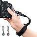 LUROON Kamera Handschlaufe Echtleder Schnellverschluss Handgelenkschlaufe Sicher Verstellbar Kompatibel mit Canon Nikon Sony Fujifilm Olympus DSLR SLR (Schwarz)