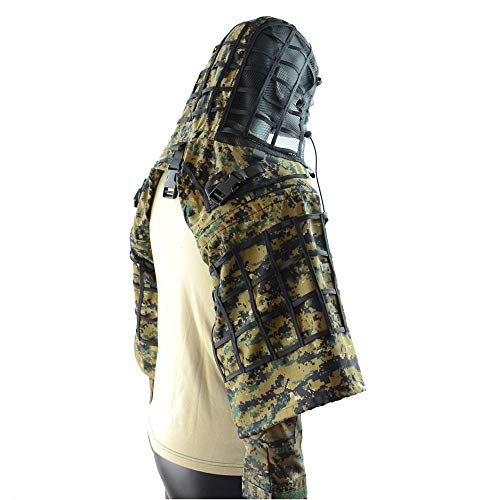 ROCOTACTICAL Sniper Ghillie Suit Foundation, Ripstop, Ghillie Viper Hood, Camouflage Sniper Coat (Digital Woodland)