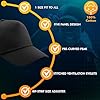 HiFEN® Unisex Kids 5 Panel Pre-Curved Plain Adjustable Baseball Cap Outdoor Summer Sun Hat Black #3
