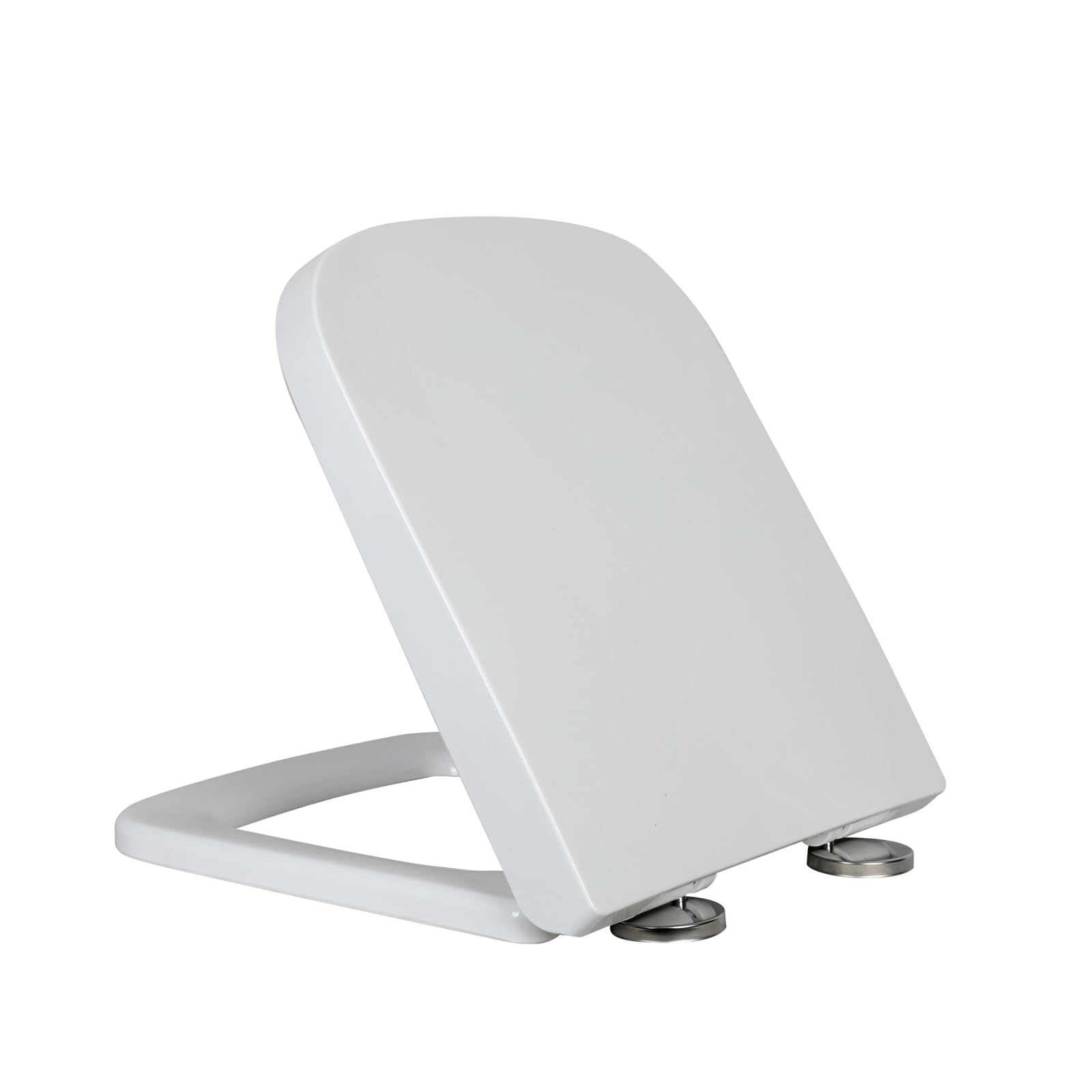LOORMEI Toilet Seat Soft Close，Square Toilet Seat&Toilet Fittings,Heavy Duty Top Fixing Toilet Seat，Easy to Clean Hinges Use Premium Quality Plastic with One Set Fittings（41.8 * 36.4 * 4cm）