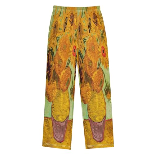 ALAZA Sunflower Print Pajama Pants Long Sleep Pant Pajama Bottoms Elastic Waist with Pockets