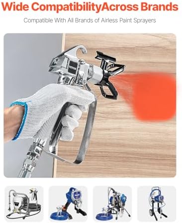 Bild 1 - VEVOR Airless-Farbspritzpistole 3600 psi Hochdruck-Airless-Farbspritzpistole mit 517-Düse, Drehgelenk-Airless-Spritzpistolen-Set mit Filtern, Reinigungsnadel und Bürste, für Airless-Spritzmaschine