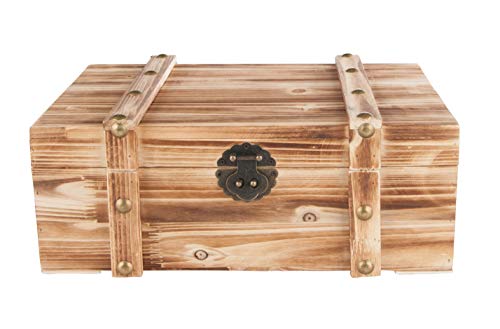 MYBOXES Handgefertigte Unikate Schatztruhe im rustikalen Design Größe 40x24,8x15,4cm Cover