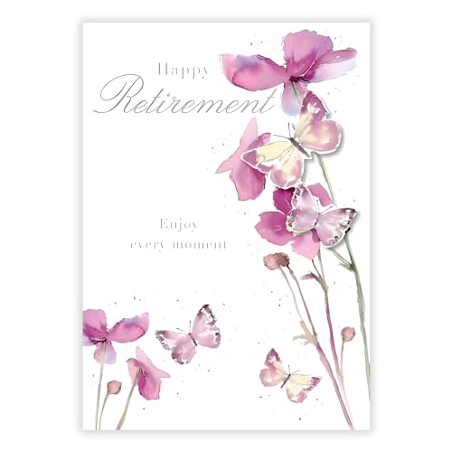 WHITE COTTON CARDS Ruhestandskarte B175 – Handgefertigt Mit Pfingstrosen-Motiv, 16x16 Cm