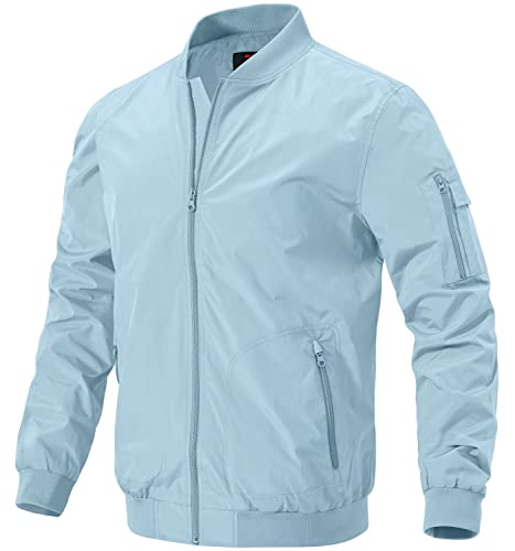 Image of Gopune Men's Windproof Bomber Jacket Lightweight Windbreaker Outdoor Golf Fashion Coat