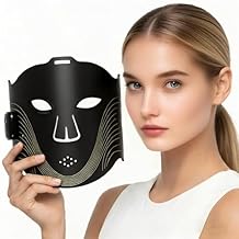 Red Light Therapy Mask for Face, Led Face Mask Light Therapy with 2000mAh Rechargeable Remote, LED Face Mask for Radiant Glow at Home, Black