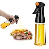 210ml Glass Olive Oil Sprayer for Cooking - Oil Dispenser Bottle Spray Mister - Refillable Food Grade Oil Vinegar Spritzer Sprayer Bottles for Kitchen, Air Fryer, Salad, Baking, Grilling, Frying