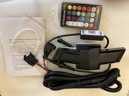 Image of Autogem 2016-2024 Chevrolet Camaro RGB Lighted Grille Emblem - Black Exterior LED Bowtie Badge