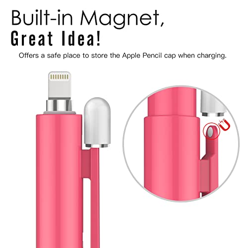 Image of MoKo Pencil Cover Compatible with Apple Pencil 1st Generation, Retractable Tip Cap Pencil Stylus Sleeve for 1st-generation Apple Pencil, Watermelon Red