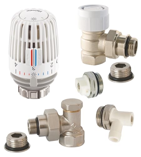 SOMATHERM FOR YOU, 601521908, Kit con cabeza termostática VT0,2, 2 soportes universales completos 3/8 (12x17) o 1/2 (15x21), Conexión universal, Accesorios para Radiador