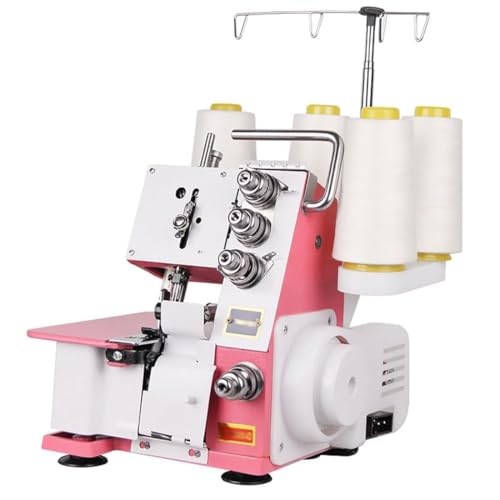 Máquina de overlock de servidor de servicio pesado, máquina de coser eléctrica de 1200 rpm con luz LED, costura de espesor máximo de 3.5 mm, ancho de overlock 4 mm/5 mm