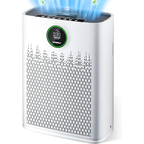 Air Purifiers for Home Large Room, with Smart Mode, PM2.5 Air Quality Display, 22dB Sleep Mode, Aromatherapy, Cover Up to 1295 Ft² with 2X-Purification & 360°Air Outlet, HAP603, Bright White