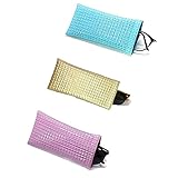 【Cantidad】: El paquete incluye 3 bolsas de anteojos portátiles, azul, dorado, rosa. El color está de moda y es versátil para satisfacer sus necesidades diarias.