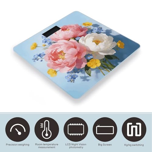 Balanza digital estética Floral para baño 400 lb miniatura 3