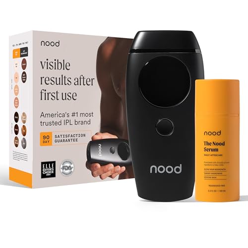 New Nood™ Flasher 2.0 + Serum — IPL Laser Hair Removal Device for Women & Men with After Shave to Treat & Prevent Ingrown Hairs, Bumps Slowing Hair Regrowth — Pain-Free IPL Hair Removal — Matte Black