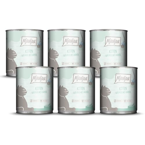 Produktbild von MjAMjAM Katzen Nassfutter Kitten gute Pute mit Lachsöl - 6 x 800 g