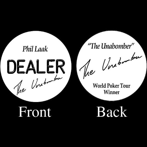 TMG Phil Laak Engraved Dealer Button - Includes 2 Bonus Poker Blind Buttons!