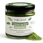 PureChimp Ceremonial Grade Matcha Powder 50g. 100% Pure Green Tea. Shade-Grown for MatchaLatte, Teas & Recipes. Recyclable Glass Jar. Antioxidant-Rich.