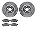 Dynamic Friction Company Front Brake Rotors-Drilled and Slotted-Silver with 5000 Euro Ceramic Brake Pads 7602-46010