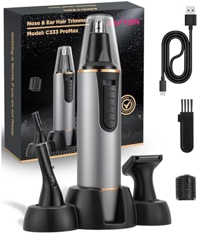 AREYZIN Nose Hair Trimmer for Men 2024 Professional Painless Rechargeable Nose Trimmer for Men and Women, Eyebrow Facial Hair Trimmer, Powerful Motor, IPX7 Waterproof, Dual Edge Blades