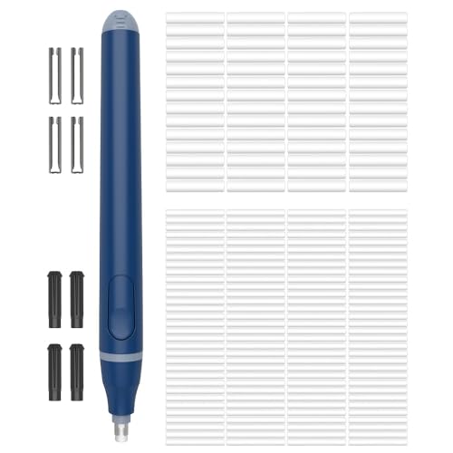Cuteefun Elektrischer Radiergummi, Elektrischer Radierer mit 220 Stück Ersatzradiergummis, Batteriebetriebener Radiergummi Stift, Präzisionsradierer für Künstler, Ingenieure, Studenten, Blau
