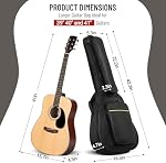 CAHAYA Étui de guitare acoustique souple - Sac de guitare imperméable avec grand sac de poche arrière 0.5 Sac de guitare à padage épais de pouce pour 39/40/41 en CY0177