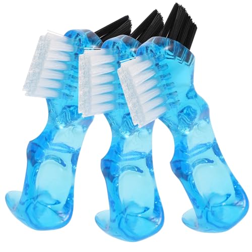 SOPOTUTU Spazzolino Piccolo Multifunzionale per Protesi Dentarie 3 Pezzi Pulizia Orale Portatile Impugnatura Ergonomica Adatto a Protesi Parziali e Complete per Uso Domestico e Viaggio