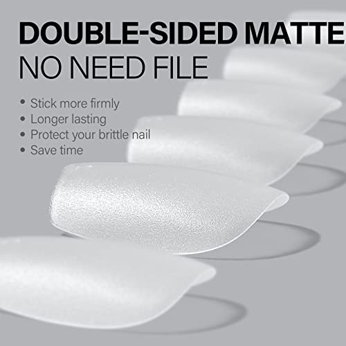 Aillsa Extra Short Coffin Nail Tips 5-Sized S Soft Gel Full Cover Nail Tips No More Waste, Full Matte Pre-Filed Acrylic Clear False Gelly Nails Tips For Diy Press On Nail Extensions 100Pcs With Gift Box #TOP3