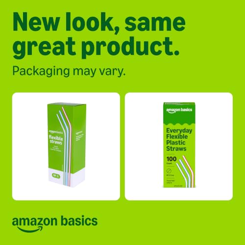 Prime: 100-Count Amazon Basics Disposable Striped Plastic Flex Straws (Assorted Colors) $1.37 w/ S&S - image 2