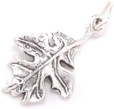 3D OAK LEAF Tree Acorn 925 Sterling Silver Jewelry Fall autumn Pendant Charm DIY Crafting