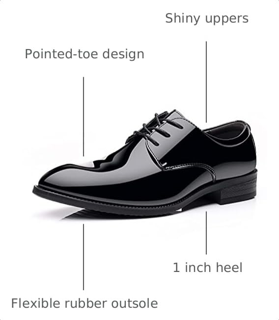 Image of ZZHAP Men's Pointed-Toe Tuxedo Dress Shoes Casual Slip-on Loafer
