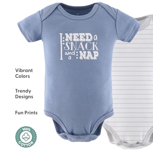 The Peanutshell Baby Boy Short Sleeve Bodysuits - 100% Cotton Outfits for Boys, Sizes 0-24 Months - Blue Camo3