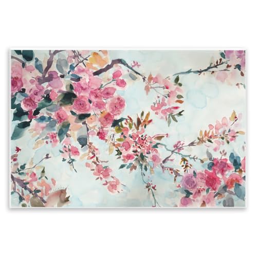 Cherry Blossom Nature Floral, 10 x 15 Inch Mounted Print on Wall Plaque
