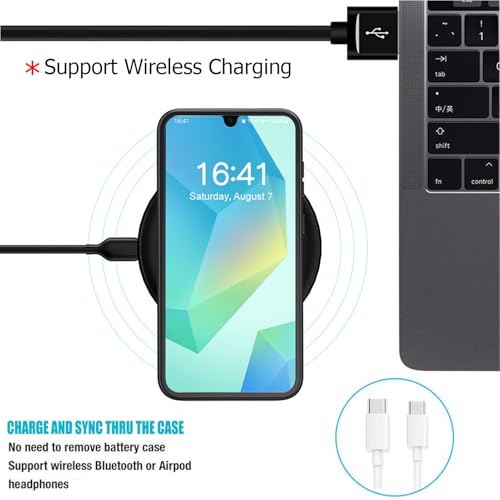 Image of Battery Case for Galaxy A16 /A17, 10000mAh High Capacity Portable Charger Case, Rechargeable Smart Battery Pack Compatible with Galaxy A16 A17 6.7 inch Charging, Support Wireless & Carplay - Black