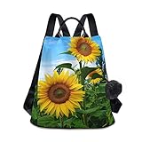 ALAZA Verano girasol flores floral mochila monedero para las mujeres anti robo moda bolsa de hombro