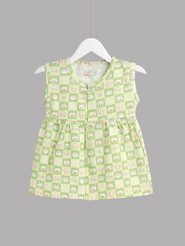 Image of HELLCAT 100% Cotton Baby Frock Dress for Girls - Pack of 5, Soft & Trendy, Sleeveless
