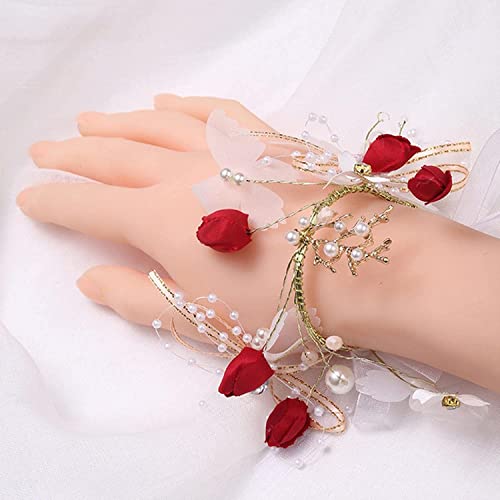 Corsage de poignet mariage et boutonnière demoiselle d'honneur fleur E
