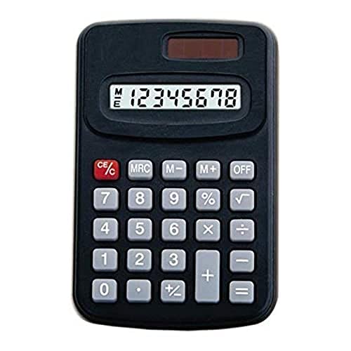 MSC Mini Battery/Solar 8-Digit Pocket Calculator Ideal Stationery for School/Office 1pc
