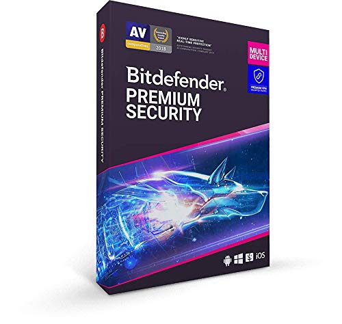 Bitdefender Premium Security 2021 - UNLIMITED VPN - 10 Devices - 1 Year Subscription - PC/Mac - Activation Code
